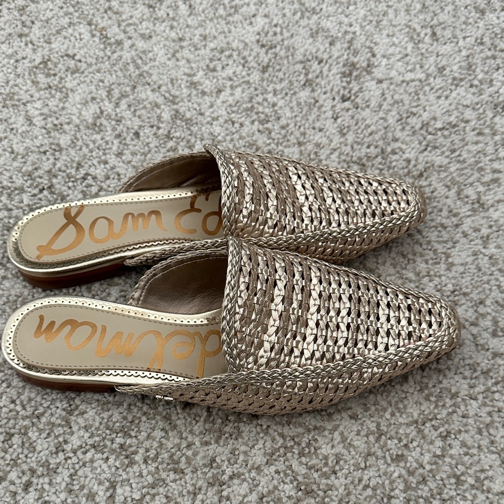 Sam Edelman Metallic Woven Mules